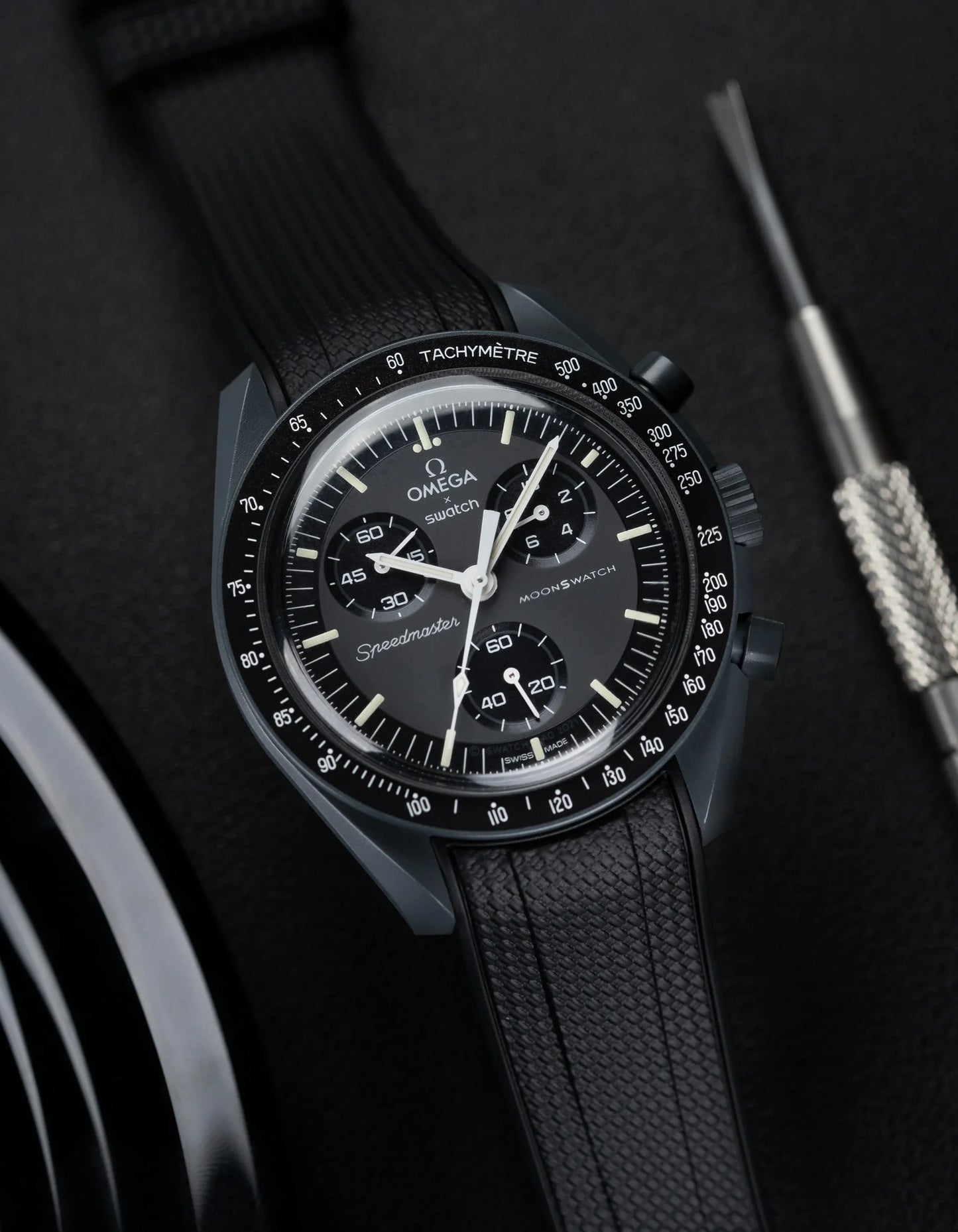 Curved Premium Rubber Strap - Black