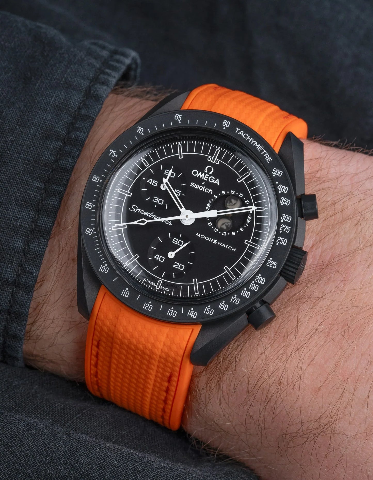 Curved Premium Rubber Strap - Orange
