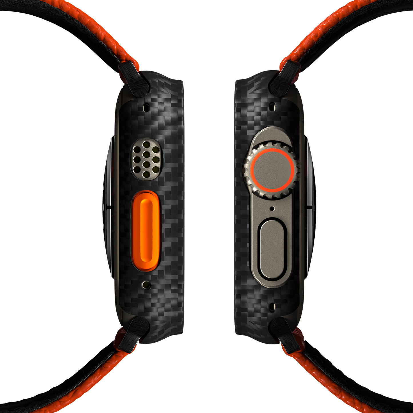 Togo Leather Apple Watch Strap - mandarin orange