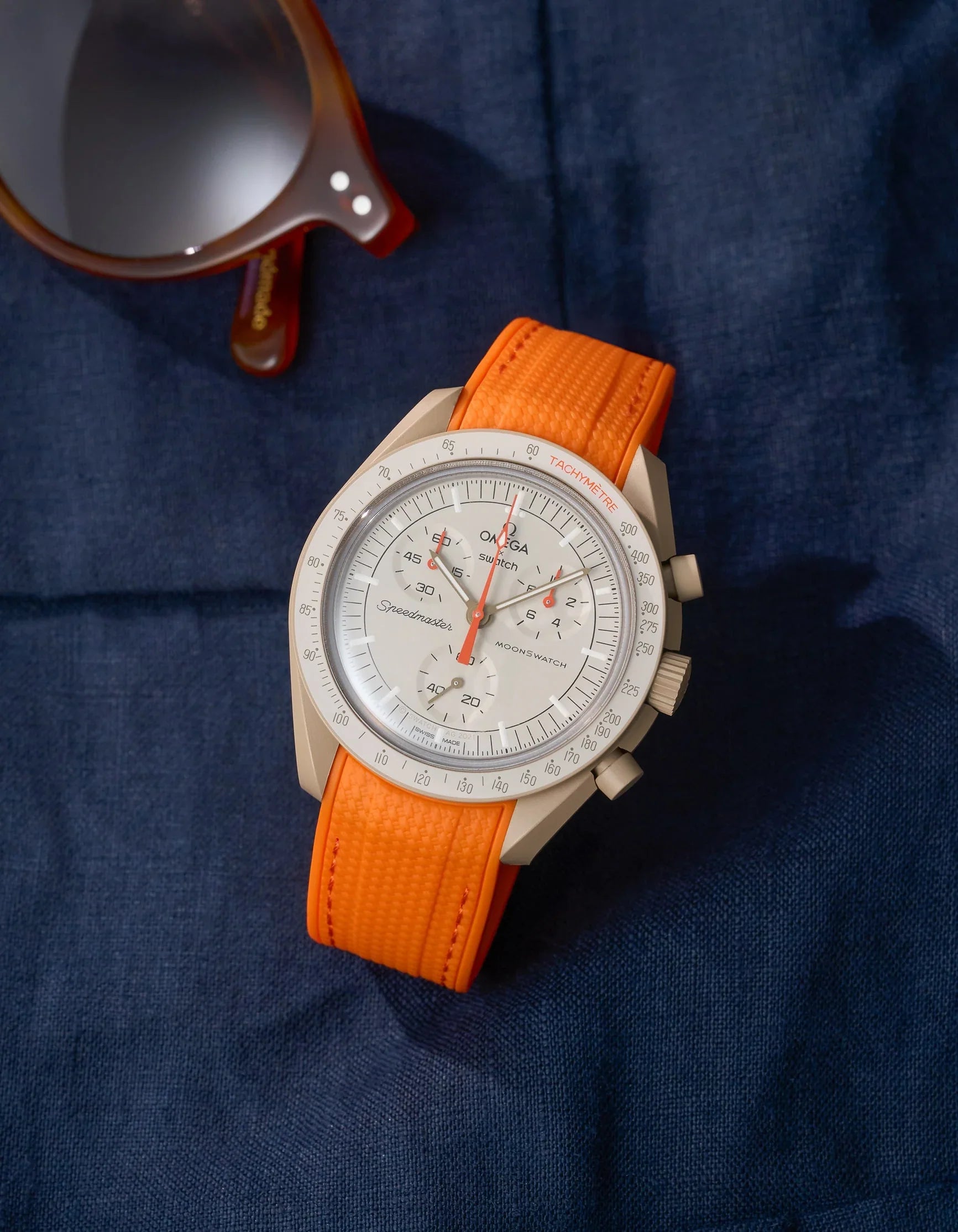 Curved Premium Rubber Strap - Orange