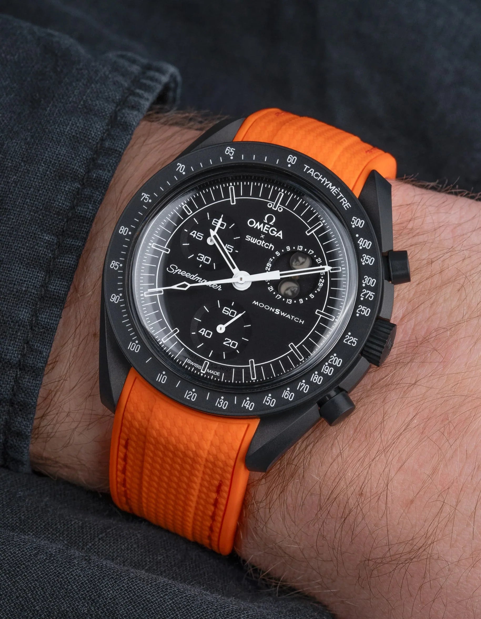 Curved Premium Rubber Strap - Orange