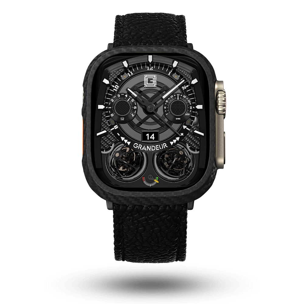 Togo Leather Apple Watch Strap - oynx black