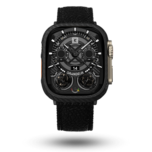 Togo Leather Apple Watch Strap - oynx black