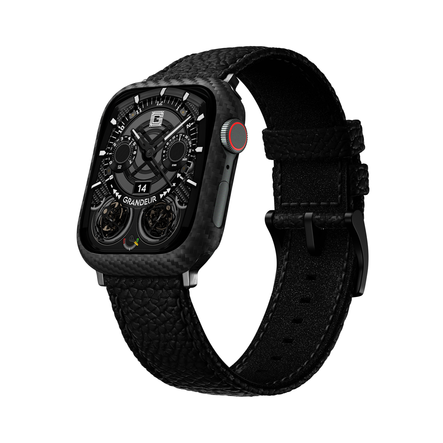 Togo Leather Apple Watch Strap - oynx black