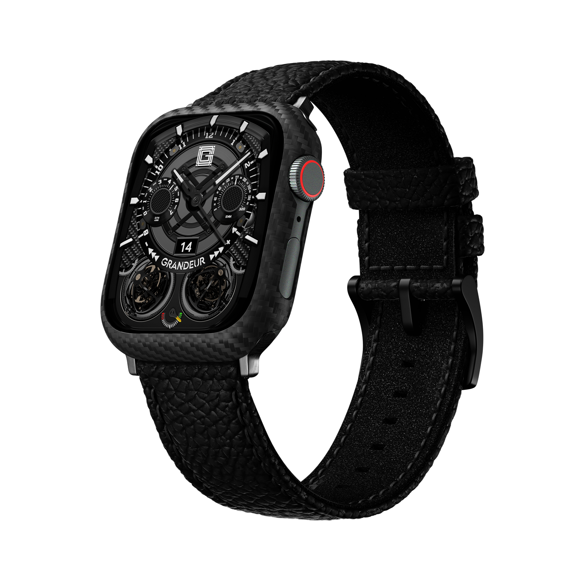 Togo Leather Apple Watch Strap - oynx black