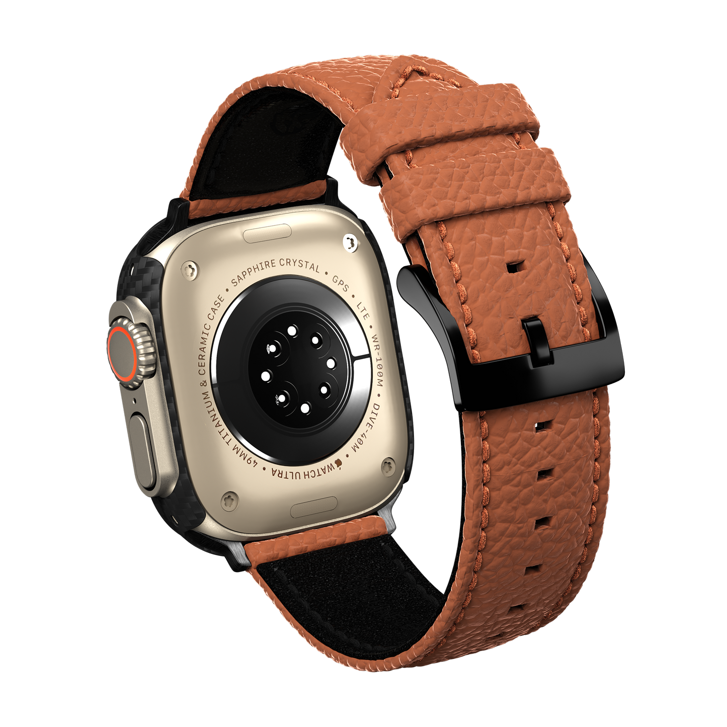 Togo Leather Apple Watch Strap - elcuzn brown