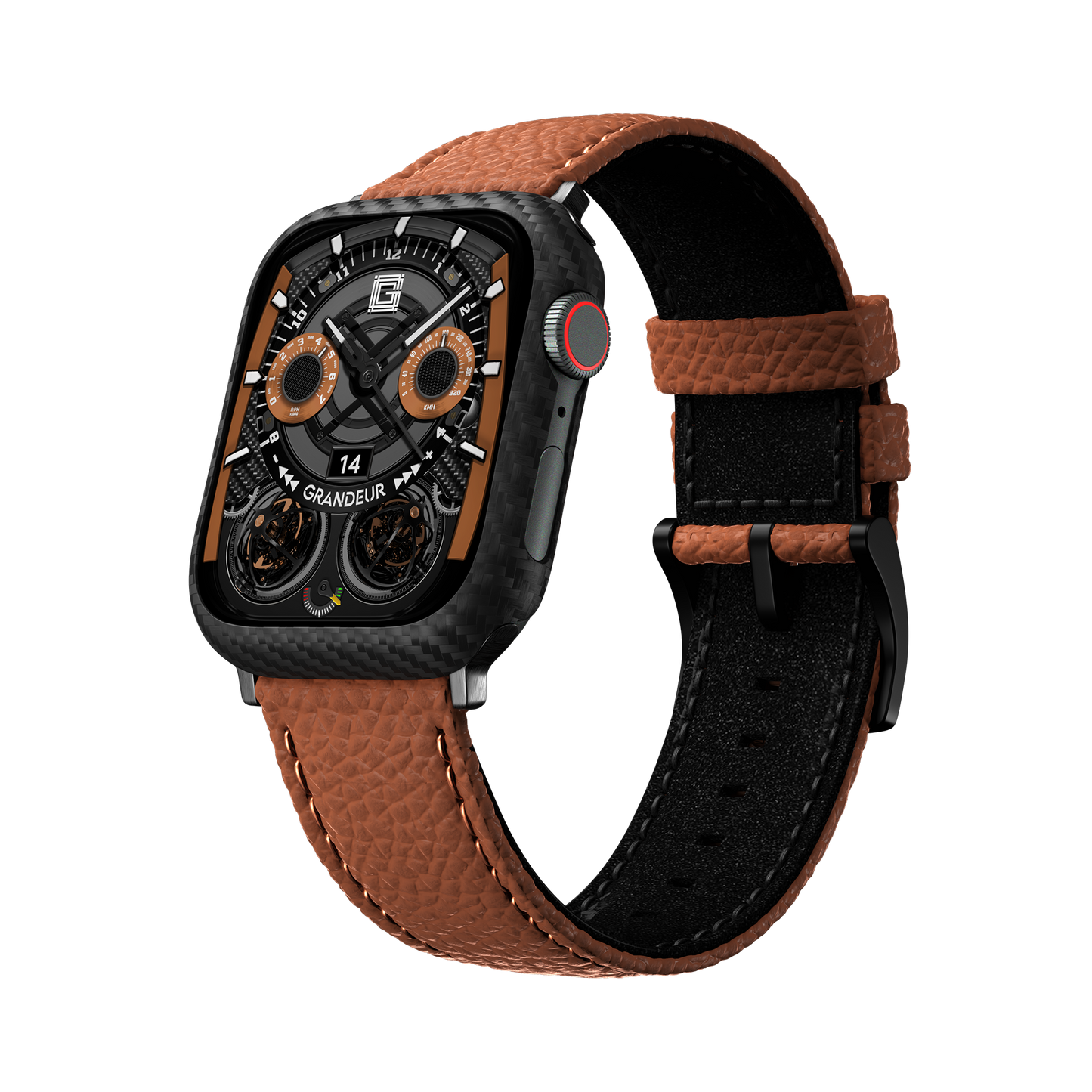 Togo Leather Apple Watch Strap - elcuzn brown