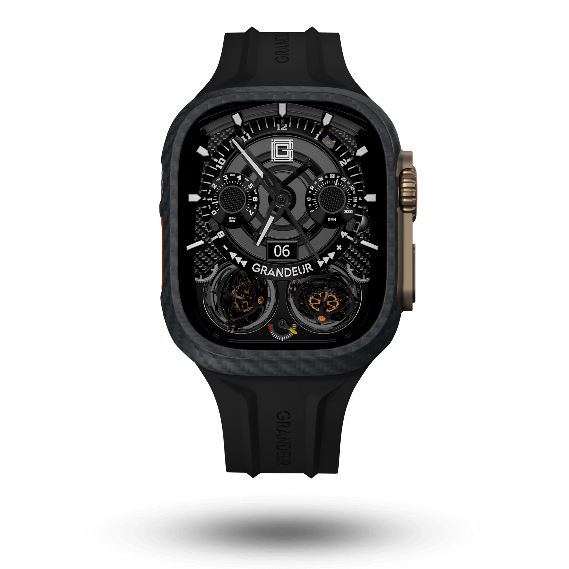 Carbon Fiber Case - Black Straps