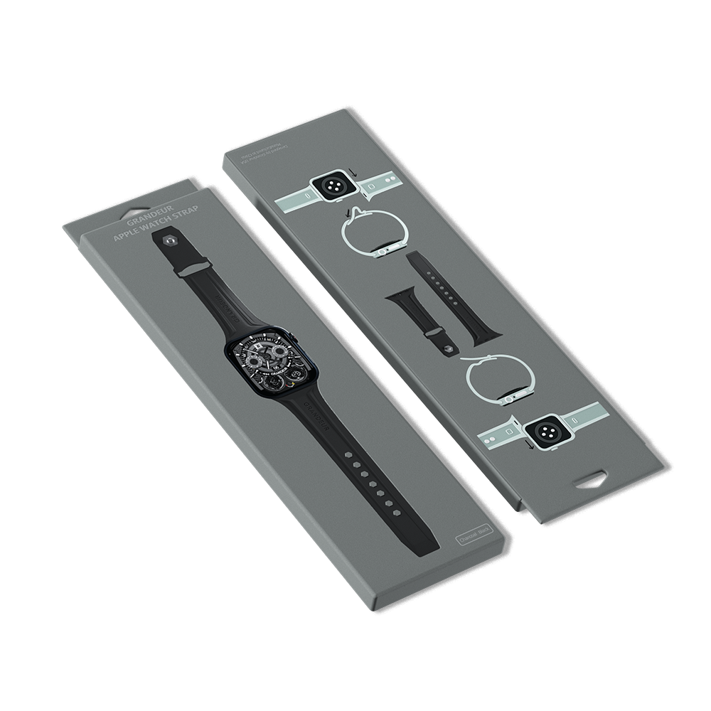Carbon Fiber Apple Watch Case - Charcoal Black Strap