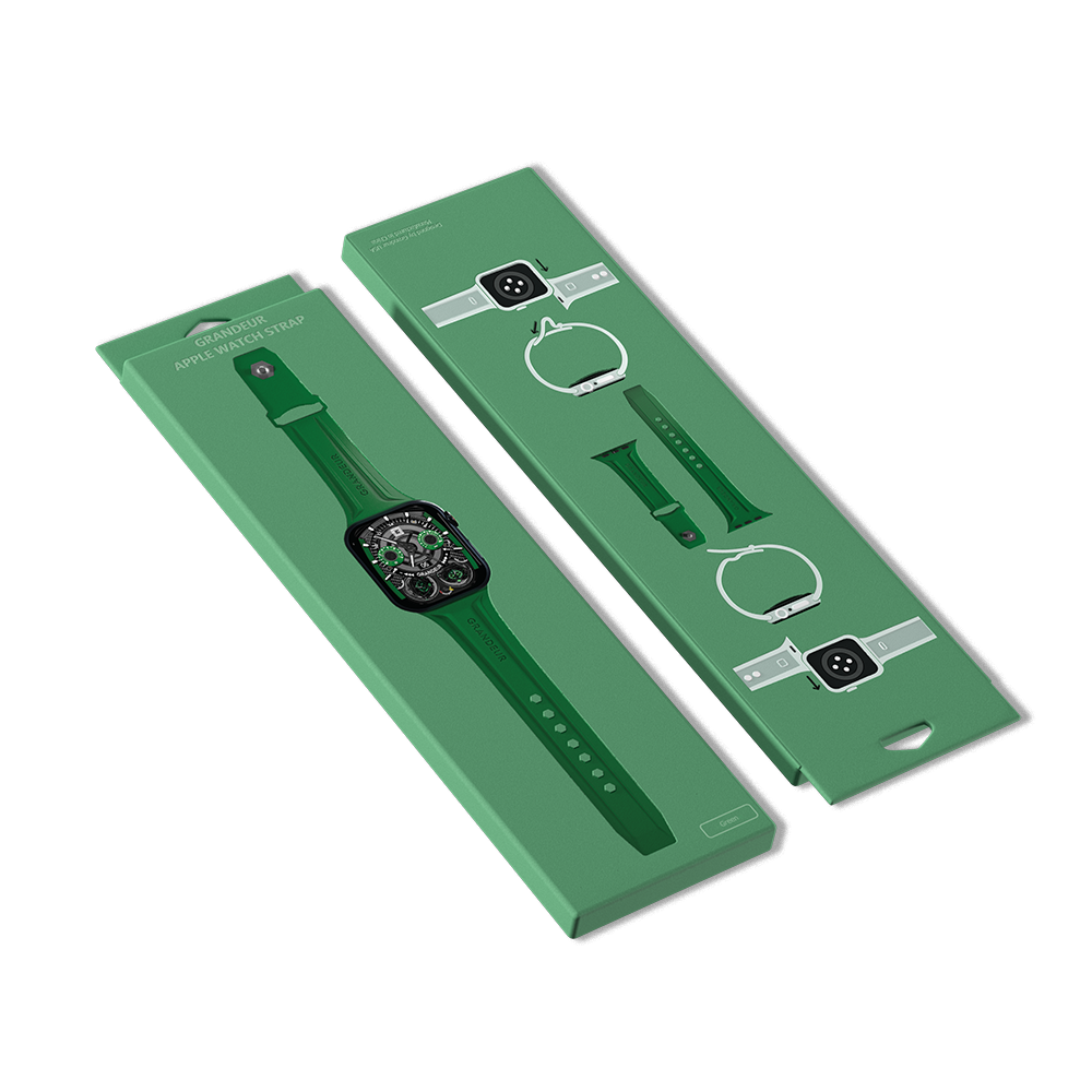 Carbon Fiber Apple Watch Case - Green Strap