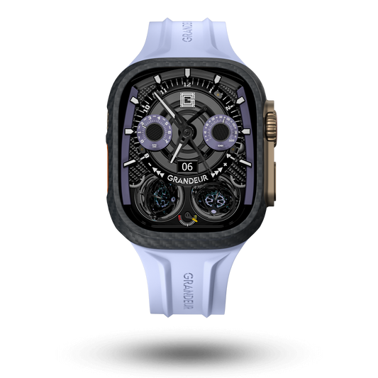 Carbon Fiber Apple Watch Case - Purple Strap