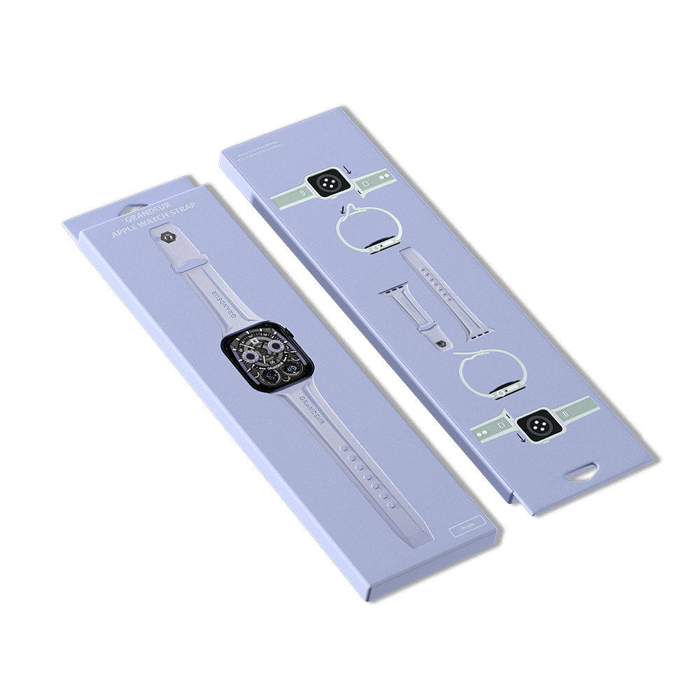 Carbon Fiber Apple Watch Case - Purple Strap