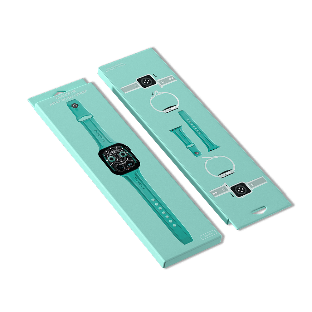 Carbon Fiber Apple Watch Case - Sea Blue Strap