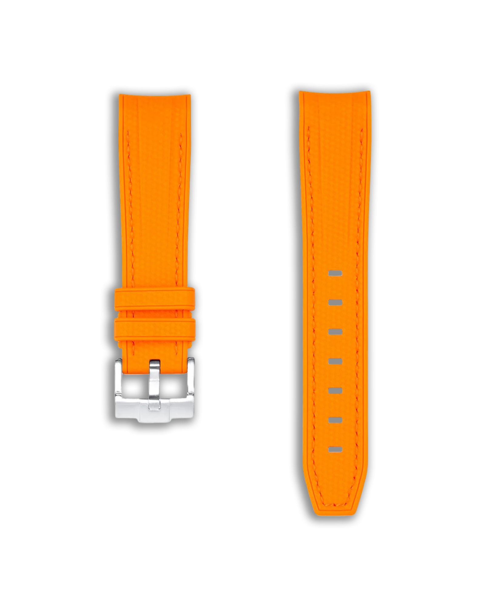 Curved Premium Rubber Strap - Orange