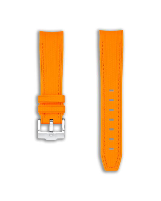 Curved Premium Rubber Strap - Orange