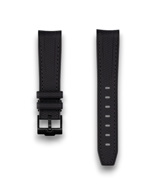 Curved Premium Rubber Strap - Black