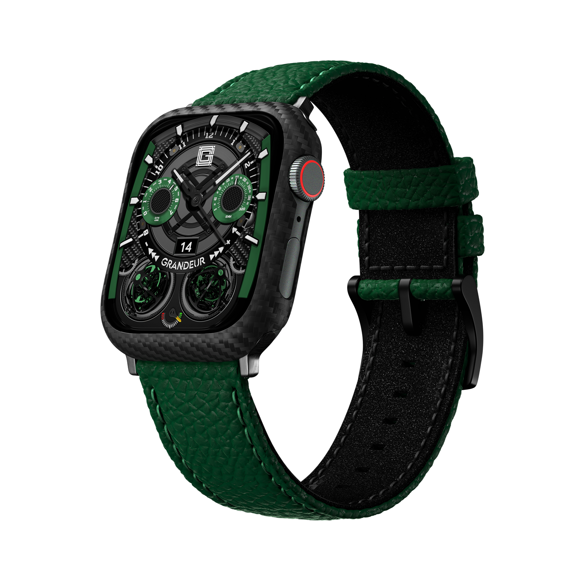 Togo Leather Apple Watch Strap - british green