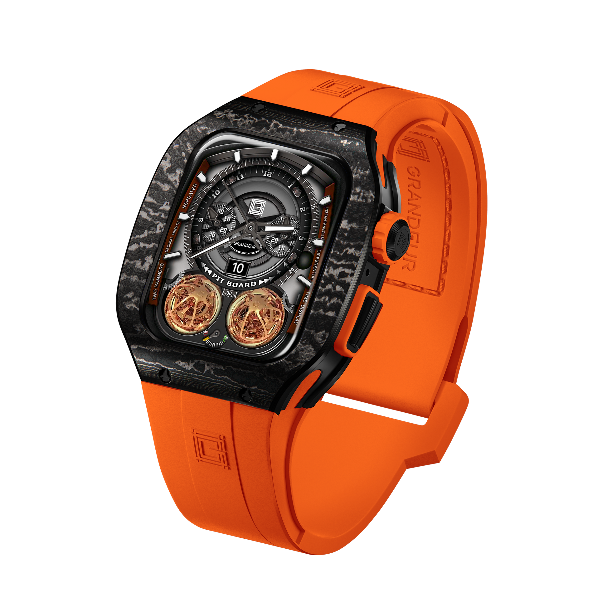 Carbon fiber – orange Strap
