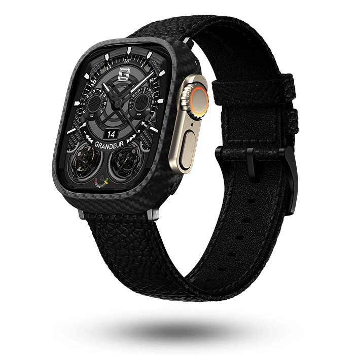 Togo Leather Apple Watch Strap - oynx black