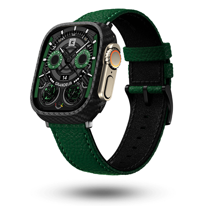 Togo Leather Apple Watch Strap - british green