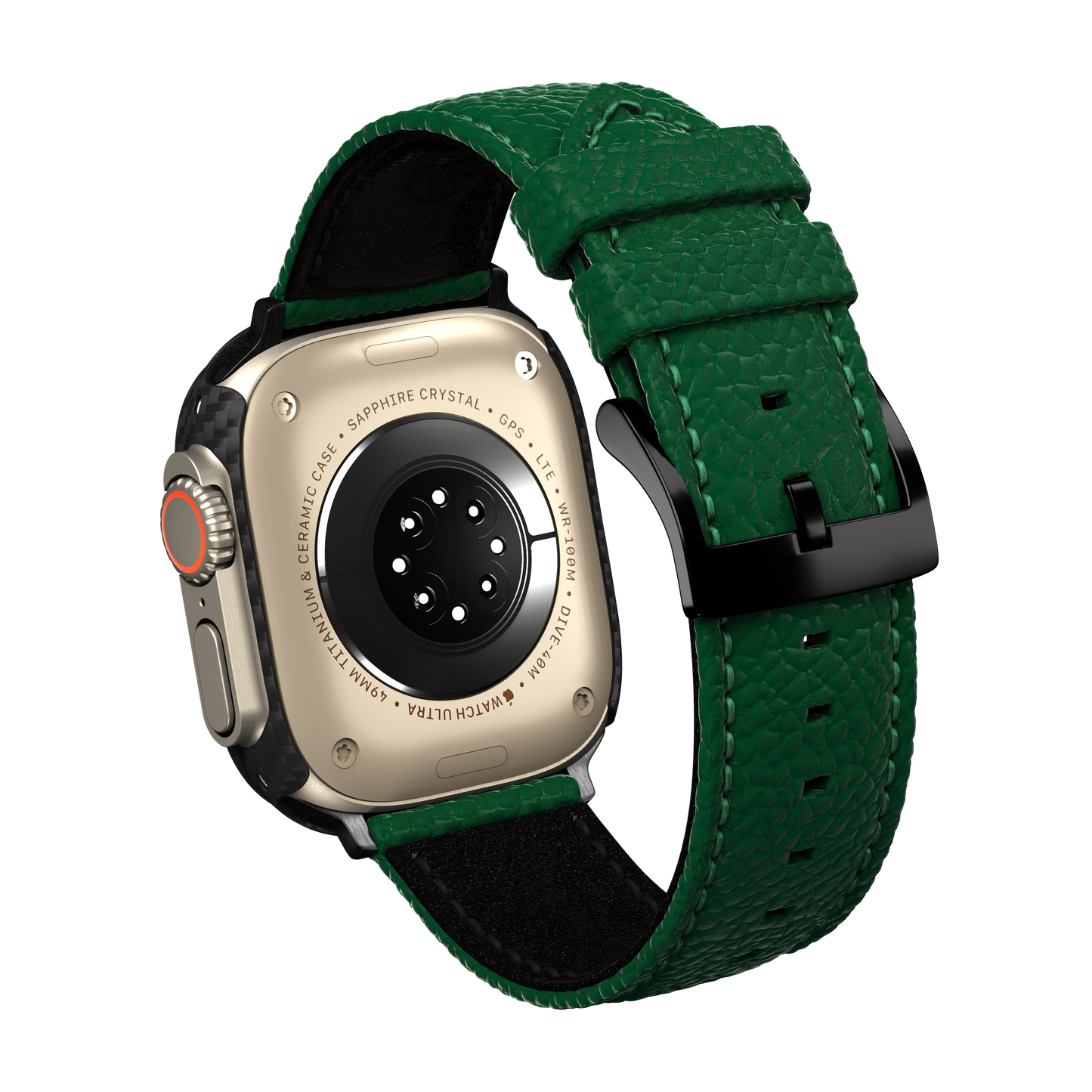 Togo Leather Apple Watch Strap - british green